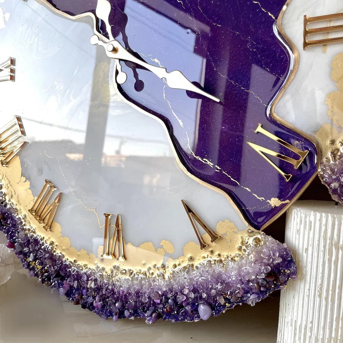 Purple Orchid – Luxury Resin Wall Clock