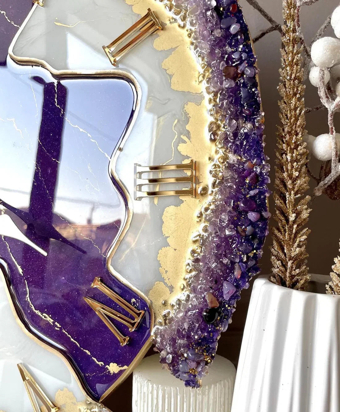 Purple Orchid – Luxury Resin Wall Clock