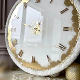 Snowbloom White – Handcrafted Resin Wall Clock