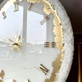 Snowbloom White – Handcrafted Resin Wall Clock
