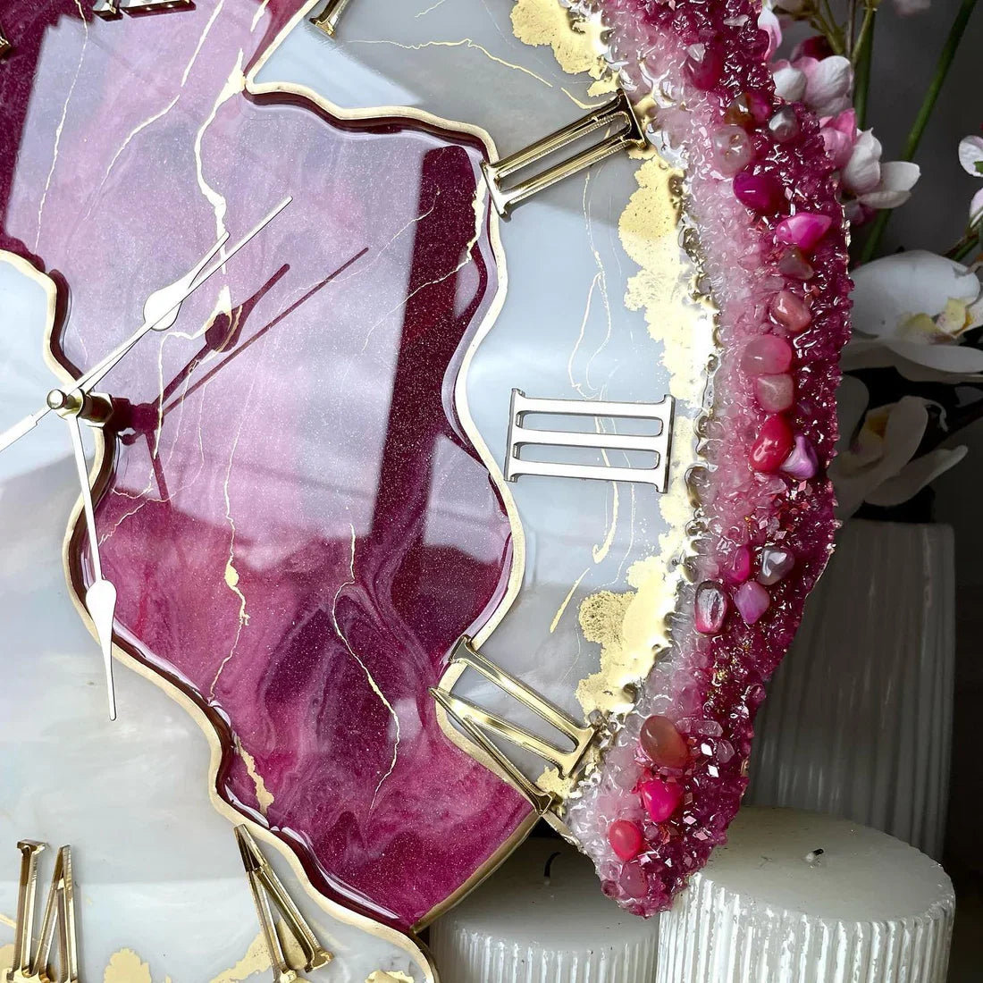 Pink Velvet Candy – Elegant Resin Wall Art