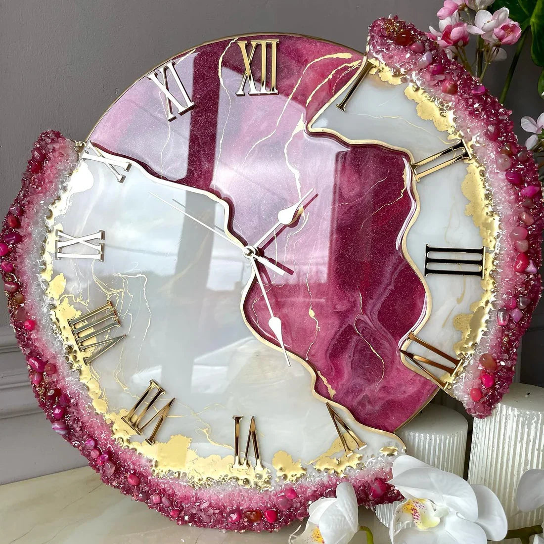 Pink Velvet Candy – Elegant Resin Wall Art