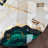 Emerald Mist Luxe – Green Resinart Clock