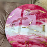 Pink Aura Marble – The Luxury Resinart Wall Clock