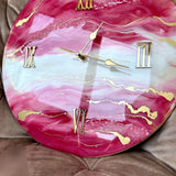 Pink Aura Marble – The Luxury Resinart Wall Clock