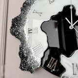 Black Silver Dusk – Black Resin Wall Clock