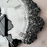 Black Silver Dusk – Black Resin Wall Clock