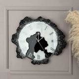 Black Silver Dusk – Black Resin Wall Clock