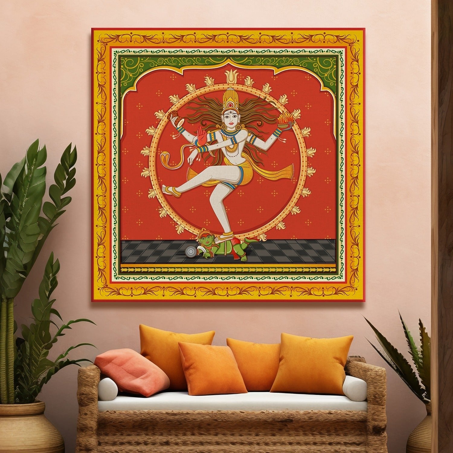 Natraj Dancing Pose Wall Art Canvas Painting