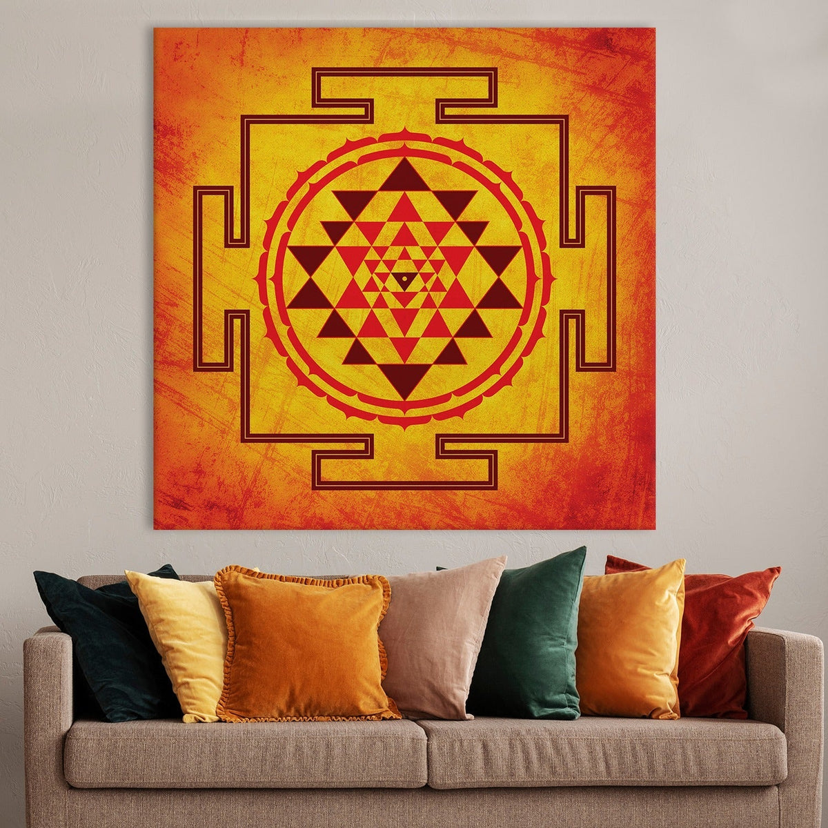 Shri Yantra Wall Art Canvas Painting